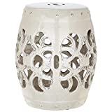 Safavieh Imperial Vine Ceramic Decorative Garden Stool, Cream