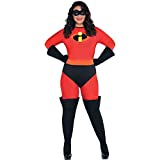 Costumes USA The Incredibles Mrs. Incredible Halloween Costume for Women, Plus Size (18-20), with Jumpsuit, Gloves, Mask