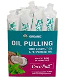 CocoPull - Organic Oil Pulling 14 Packets/Sachets with Coconut Oil and Peppermint Oil for Healthy Teeth, Gums, Bad Breath Remedy. Natural Teeth Whitening.
