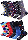 Marino Men's Dress Socks - Colorful Funky Socks for Men - Cotton Fashion Patterned Socks - 12 Pack - Trendy Collection - 10-13