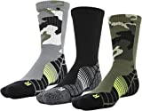 Under Armour Men's Elevated Novelty Crew Socks, 3-Pairs , Marine Green Assorted , Large