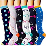 CHARMKING Compression Socks for Women & Men Circulation 6 Pairs 15-20 mmHg is BEST Graduated for Nurses, Support, Athletics, Cycling, Running, Flight Travel, Pregnancy Boost Performance(Multi 15,L/XL)