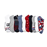 Steve Madden Women's Americana Low-Cut Socks, USA America Patriotic Patterned No-Show Liner Socks, 10 Pack