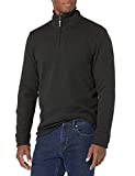 Amazon Essentials Men's Long-Sleeve Quarter-Zip French Rib Sweater, Black, Large