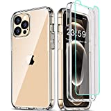 COOLQO Compatible for iPhone 12 Pro Max Case 6.7 Inch, with [2 x Tempered Glass Screen Protector] Clear 360 Full Body Coverage Silicone Protective 13 ft Shockproof Phone Cover