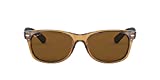 Ray-Ban RB2132 New Wayfarer Sunglasses, Honey/Polarized Crystal Brown, 55 mm