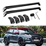 MotorFansClub Cross Bars Fit for Hyundai KONA 2018 2019 2020 2021 2022 Lockable Baggage Luggage Racks Roof Racks Rail Cross Bars (2 PCS)