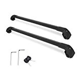 Autekcomma Roof Rack CrossBars Replacement for Hyundai Kona SEL Plus/ Limited/Ultimate 2018-2022 Aircraft Aluminum Black Matte with Anti-Theft Locks Max Loading Up to 260 lb(NOT FIT SE/SEL Model)