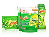 Gain Laundry Bundle: Gain Flings Laundry Detergent Pacs (2x35ct), Gain Dryer Sheets (2x34ct), Gain Fireworks Laundry Scent Booster Beads (14.8 oz)