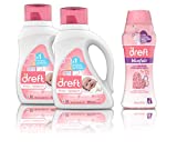 Dreft Stage 1: Newborn Hypoallergenic Liquid Baby Laundry Detergent (HE), 2 Count with Blissfuls In-Wash Scent Booster Beads, Baby Fresh