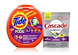 Tide PODS Laundry Detergent Pacs and Cascade Dishwasher Pods Bundle: 3-in-1 HE Spring Meadow Scent Laundry Pacs (81 Count) and Cascade Platinum Plus Actionpacs, Lemon Scent (30 Count)