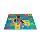 Hey! Play! Foam Floor Alphabet and Number Puzzle Mat for Kids, 96-Piece Multi, 72.5"Lx72.5"Wx.25"H