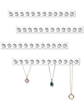 4 Pack Necklace Hangers Acrylic Necklaces Holder Wall Mounted Jewelry Organizer Hanging with 12 Diamond Shape Hooks, Jewelry Hangers for Necklace, Gift for Girls Women
