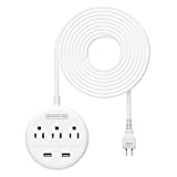 NTONPOWER 2 Prong Power Strip, 9.8ft Extension Cord with Polarized Plug, 3 Prong to 2 Prong Outlet Adapter, 3 Outlets 2 USB Charging Ports, Wall Mountable, Ideal for Old House Non-Grounded Outlets