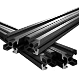 OUYANG 4PCS V Type 2020 Aluminum Extrusion Profile 19.68 in European Standard Anodized Linear Rail for 3D Printer and CNC DIY(Black, 500mm)