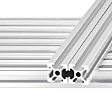BELLA BAYS 10 pcs 1000mm 39.37" 2020 T Type Slot Aluminum Extrusion Profile European Standard 20mmx20mm Anodized Silver Linear Rail Guide Frame for 3D Printer Laser Engraving Machine CNC Workbench DIY
