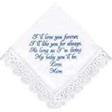 Something Blue for Bride Handkerchief Wedding Gift to Daughter from Mom on Wedding Day