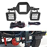 WSays Compatible with Towing Hitch Receiver Mount Bracket & 4Inch Light Pod with Wiring Kit Universal Truck Trailer RV SUV Pick Up Fit Dual LED Work Light Driving Lighting Reverse Back Up Off Road