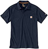 Carhartt Men's Force Cotton Delmont Pocket Polo (Regular and Big & Tall Sizes), Navy, Medium