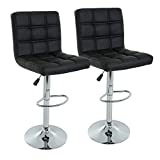 Modern Bar Stool Set of 2 Barstools Height Adjustable Counter Height Swivel Bar Stool PU Leather Bar Chairs Hydraulic Dining Room Chairs Home Kitchen Stools