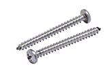 #10 X 2" Stainless Pan Head Phillips Wood Screw, (25pc), 18-8 (304) Stainless Steel Screws by Bolt Dropper