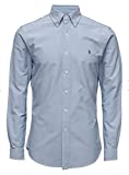 Polo Ralph Lauren Mens Classic Fit Oxford Longsleeve Buttondown Shirt (Light Blue, Large)