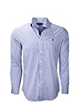Polo Ralph Lauren Classic Fit Performance Shirt for Mens (Pin Checkered Blue, Medium)