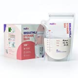 Nuliie 120 Pcs Breastmilk Storage Bags, Pre-sterilized Breast Milk Storing Bags, Milk Storage Bags with Pour Spout for Breastfeeding, BPA Free, Self-Standing Bag, Space Saving Flat Profile, 8 Ounce
