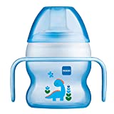 MAM Starter Cup (1 Count), MAM Sippy Cup, Drinking Cup with Extra-Soft Spill-Free Spout and Non-Slip Handles, for Boys 4+ Months, Five Ounces, Blue