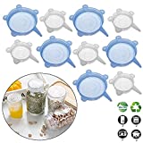 Adpartner Silicone Stretch Lids (10-Pack, 2.6in+3.74in), Small BPA-free Seal Can Lids Reusable Silicone Covers for Soda/Beer Cans, Regular and Wide Mouth Mason Jars, Pet Food Cans, for 2.6 to 5.5 inch