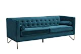 Amazon Brand – Rivet Brooke Contemporary Mid-Century Modern Tufted Velvet Sofa Couch, 82"W, Teal