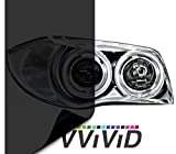 VViViD Dark Black Headlight Taillight Tint Air-Release Vinyl Wrap Film Roll (12" x 24" 2-Roll Pack)