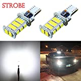 Alla Lighting 2600lm T15 Wedge 912 921 Strobe LED Back-up Reverse, 3rd Brake Stop Lights Flashing Bulbs W16W 906 922, 6000K Xenon White Super Bright 4014 48-SMD Cars RVs Trucks