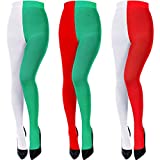 3 Pairs Christmas Full Length Tights Women 2-Toned Vibrant Contrast Striped Tights Footed Legging Tights for Women Girls