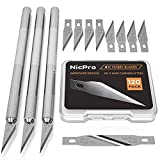 Nicpro 123 PCS Hobby Knife Set, Pen Knives with SK-5 Blades Refill #11, Precision Cutter Craft Kit for Leather Art, Scrapbooking, Foam, Clay, Carving, Scalpel