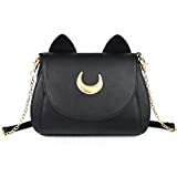 Moon Luna Cat Purses Pu Leather Gothic Purse Cosplay Moon Sailor Bag Handbags Shoulder Bags