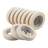 Lichamp Masking Tape 1 inch, 10 Pack General Purpose Masking Tape Bulk Multipack for Basic Use, 1 inch x 55 Yards x 10 Rolls (550 Total Yards)