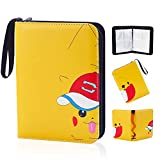 Trading Card Binder Album,SetupDIY 4-Pocket Carrying Case Binder for Pokémon Cards, 50 Removable Sheets Holds 400 Cards, Portable TCG Cards Holder Collector Compatible with TCG Baseball Football Cards