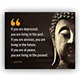 Lao Tzu Quotes-"If You Are at Peace-Living in the Present"- Inspirational Wall Art- 10 x 8" Spiritual Poster Print with Buddha Image-Ready to Frame. Home-Office-Studio-Spa Decor. Perfect Zen Gift!