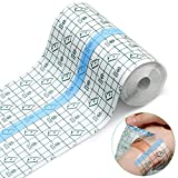 Transparent Stretch Adhesive Bandage Waterproof Bandage Clear Adhesive Bandages Dressing Tape for Tattoos (6 inch × 5.47 Yard)