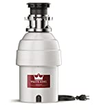 Waste King L-8000TC Controlled Activation 1 HP Garbage Disposal with Safer Controlled Grinding, Power Cord Included , White , Gray