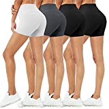 4 Pack Biker Shorts for Women – 5"/8" High Waisted Stretch Spandex Workout Shorts for Summer Yoga Running Athletic