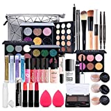 FantasyDay 33 Piece All-In-One Holiday Makeup Gift Set Makeup Bundle Essential Cosmetic Starter Beauty Kit Include Concealer, Lipstick, Lipgloss, Foundation, Eyeshadow Palette, Mascara, brush,Gift Bag