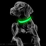 LED Dog Collar Rechargeable Waterproof - Comfort Light Up Pet Collars , Mesh Adjustable Glow in The Dark Dog Collar Flashing Lights for Night Walking & Camping