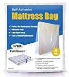 ComfortHome 4 Mil Extra Thick Sealable Mattress Bag with Adhesive Strip for Moving and Storage, Heavy Duty, Fits Twin Full and Queen Size, 1 Pack