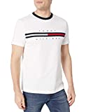 Tommy Hilfiger Men's Regular Short Sleeve Logo T-Shirt, Bright White, MD