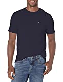 Tommy Hilfiger Men's Short Sleeve Crewneck T Shirt with Pocket, Navy Blazer, Medium