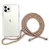 Noname Phone Cases - Original Clear Lanyard Case with Strap for iPhone (iPhone 12, Pretty Rad Rainbow)