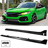 GaofeiLTF Side Skirt Extensions Fit for 2016-2021 Honda Civic 4-Dr Sedan, Type-R Style Side Splitters Rocker Panel Body Kit, Pair