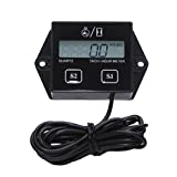 Tachometer for Small Engine,Inductive Hour Meter for 2 Stroke & 4 Stroke Small Engine, Timorn Replaceable Battery Waterproof Tachometer for Chainsaw Marine ATV Motorcycle UTV Engine (Black)